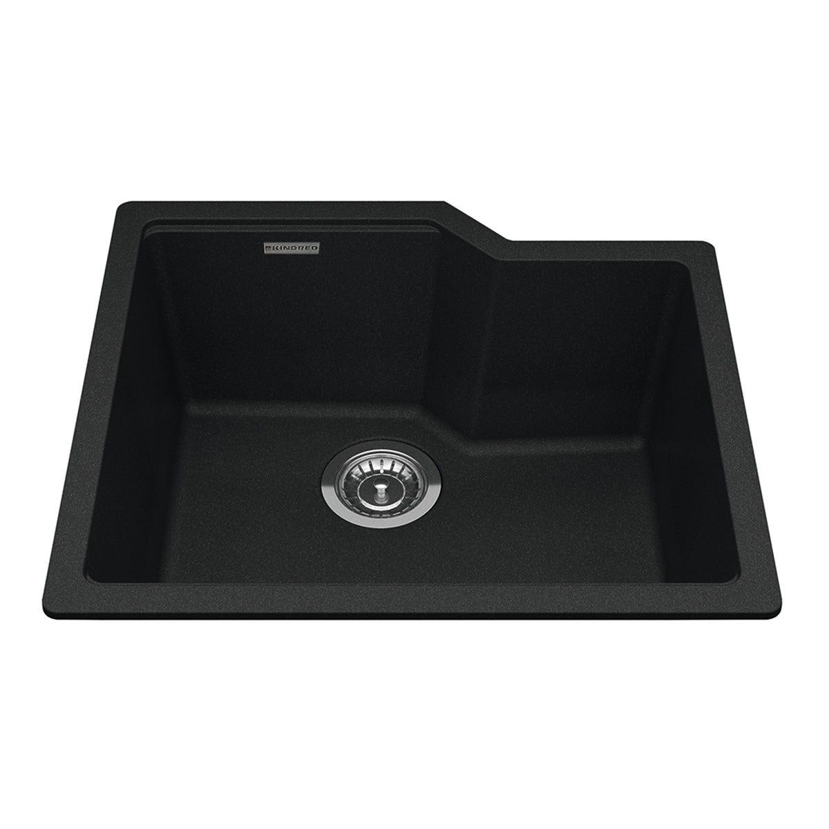 Franke Kindred MGS2022U-9ON - Granite Series 22.06-in LR x 19.69-in FB Undermount Single Bowl Granite Kitchen Sink in Onyx