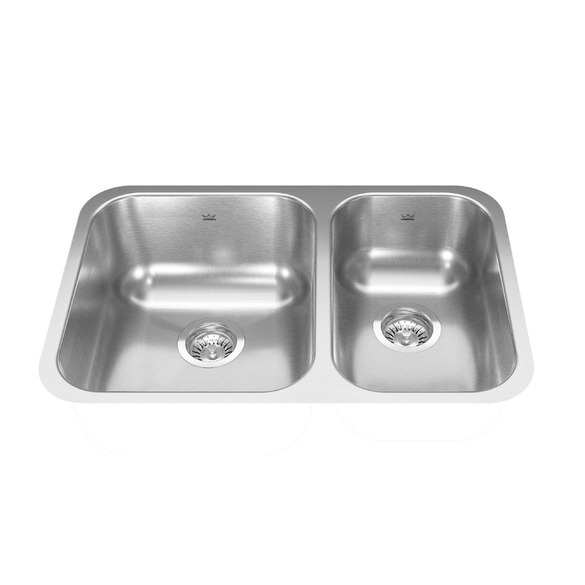Franke Kindred NDC1827RU-9 - Reginox 26.88-in LR x 17.75-in FB Undermount Double Bowl Stainless Steel Kitchen Sink