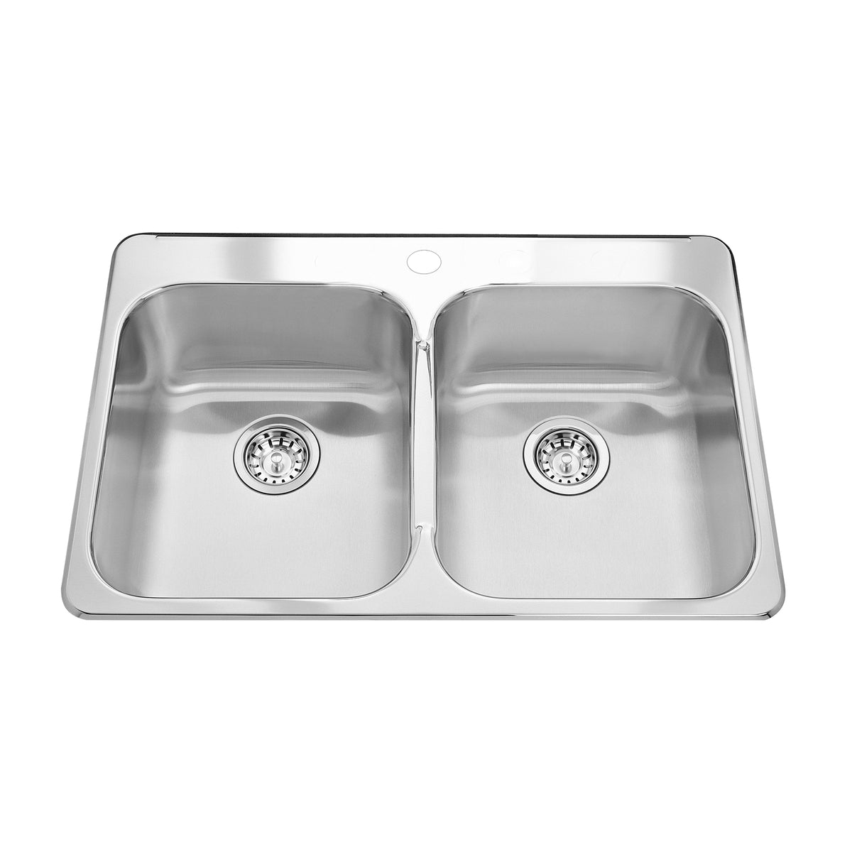 Franke Kindred QDL2031-8 - Steel Queen 31.25-in LR x 20.5-in FB Drop In Double Bowl Stainless Steel Kitchen Sink - 1 Hole