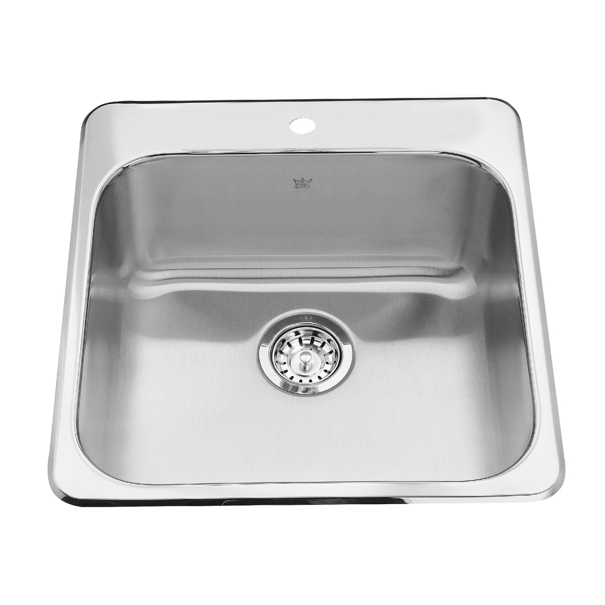 Franke Kindred QSL2020-8-1 - Steel Queen 20-in LR x 20.5-in FB Drop In Single Bowl 1-Hole Stainless Steel Kitchen Sink