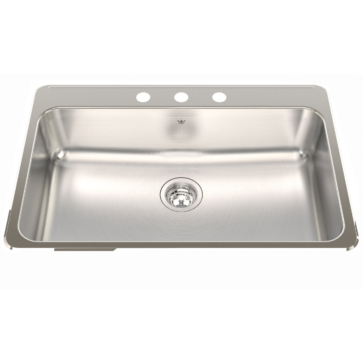 Franke Kindred QSLA2031-8 - Steel Queen 31.25-in LR x 20.5-in FB Drop In Single Bowl Stainless Steel Kitchen Sink - 3 Hole