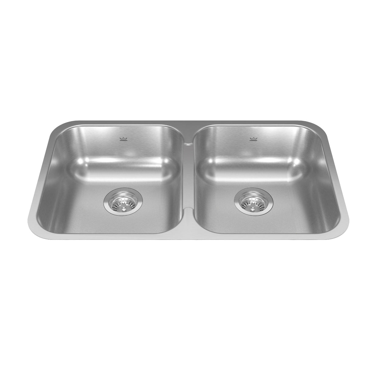 Franke Kindred RDU1831-7 - Reginox 30.88-in LR x 17.75-in FB Undermount Double Bowl Stainless Steel Kitchen Sink