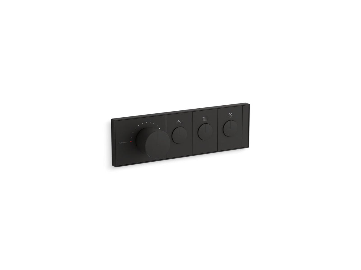 Kohler 26347-9-BL Anthem Three-outlet recessed mechanical thermostatic valve control