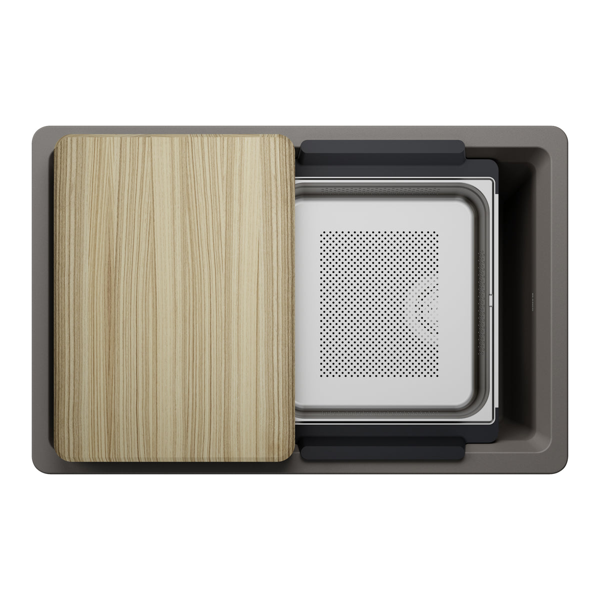Blanco - 403882 - Inteos SILGRANIT 30" Single Bowl Reversible Undermount Workstation Kitchen Sink - Volcano Gray - Overview Shot 2