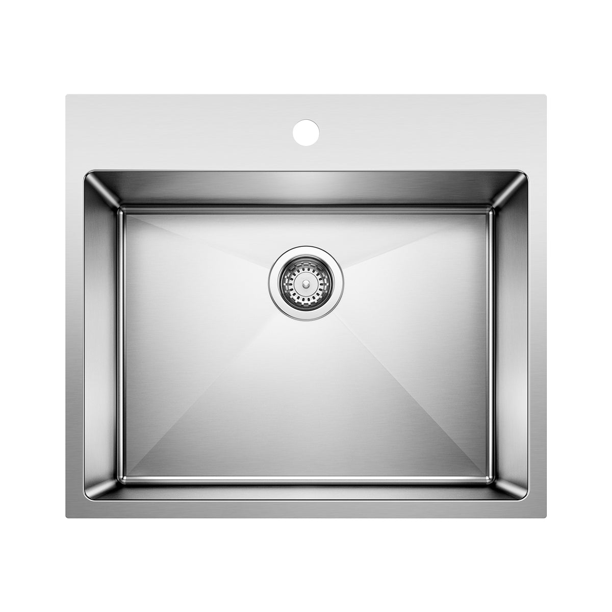 Blanco - 401802 - Quatrus R15 25" Single Bowl Dual Mount Stainless Steel Laundry Sink - Satin Polish