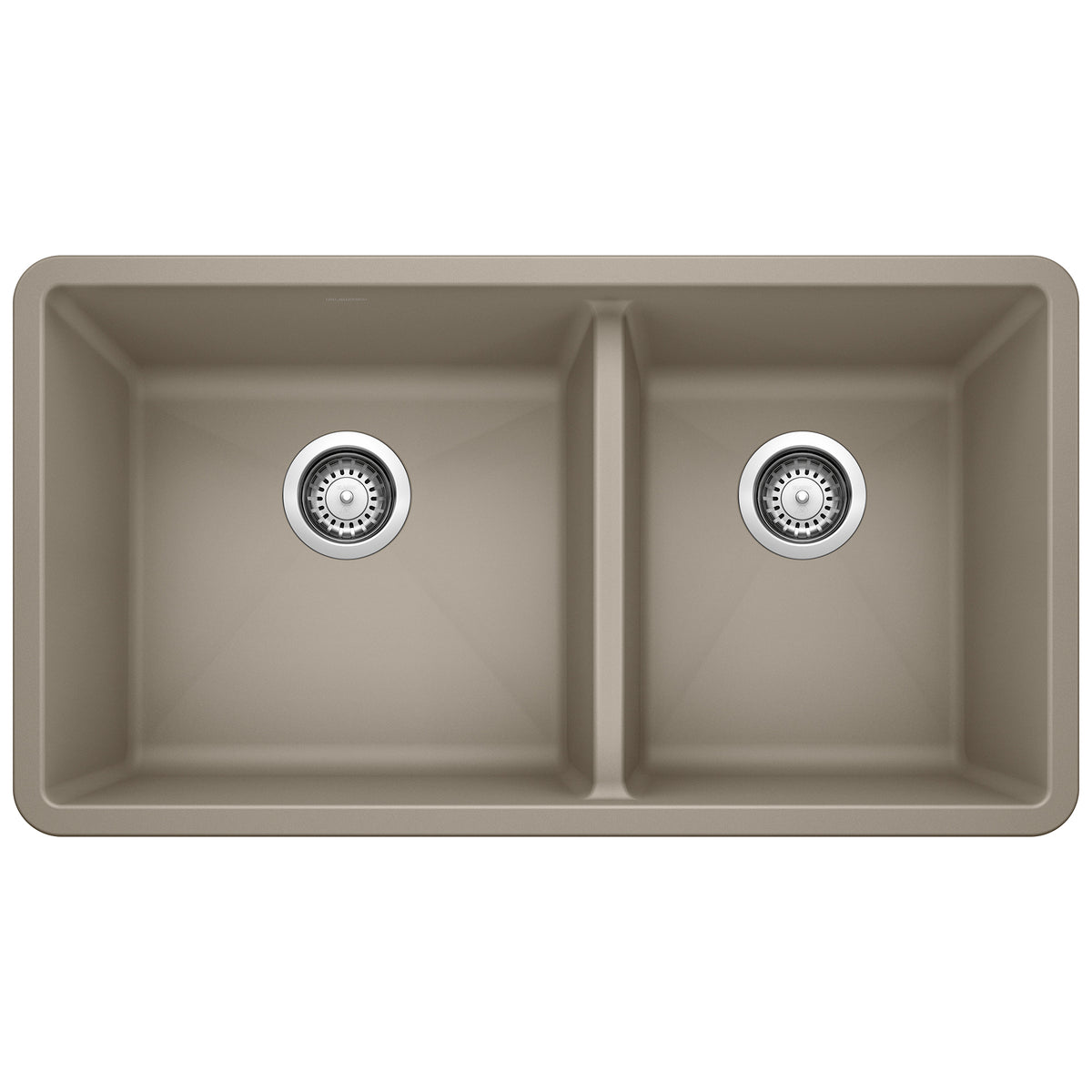 Blanco - 401142 - Precis SILGRANIT 33" 60/40 Double Bowl Undermount Kitchen Sink - Truffle