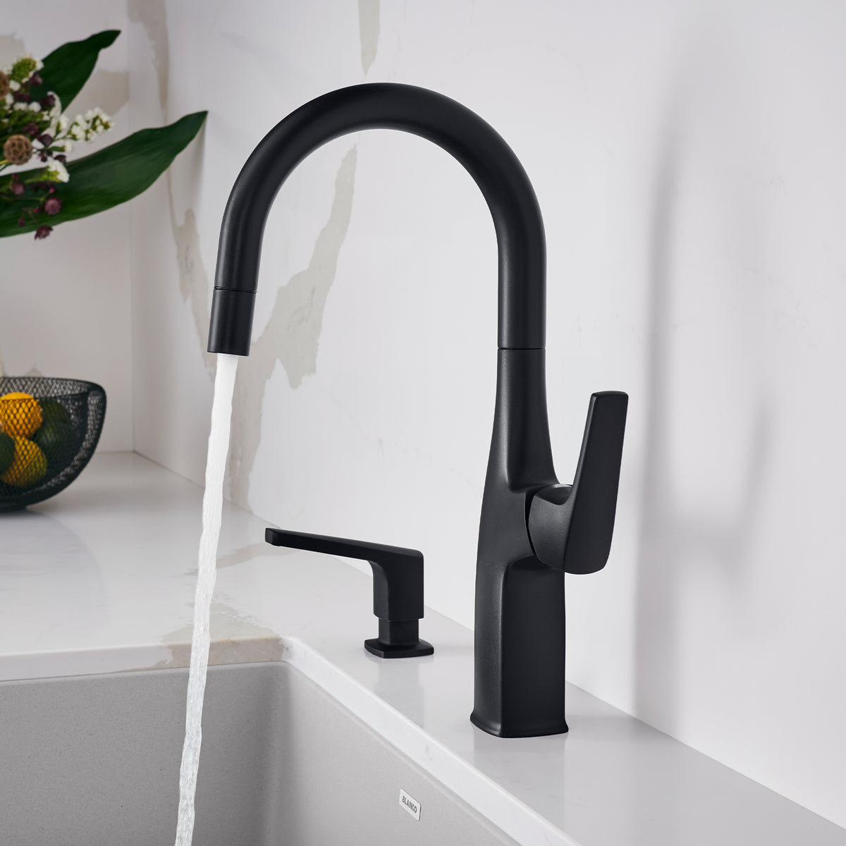 Blanco - 443021 - Rivana Pull-Down Bar Faucet - Matte Black - Beauty Shot 2