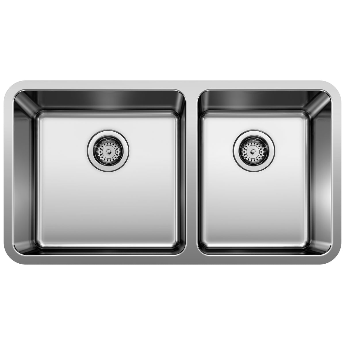 Blanco - 402244 - Formera 33" 60/40 Double Bowl Undermount Stainless Steel Kitchen Sink - Satin Polish