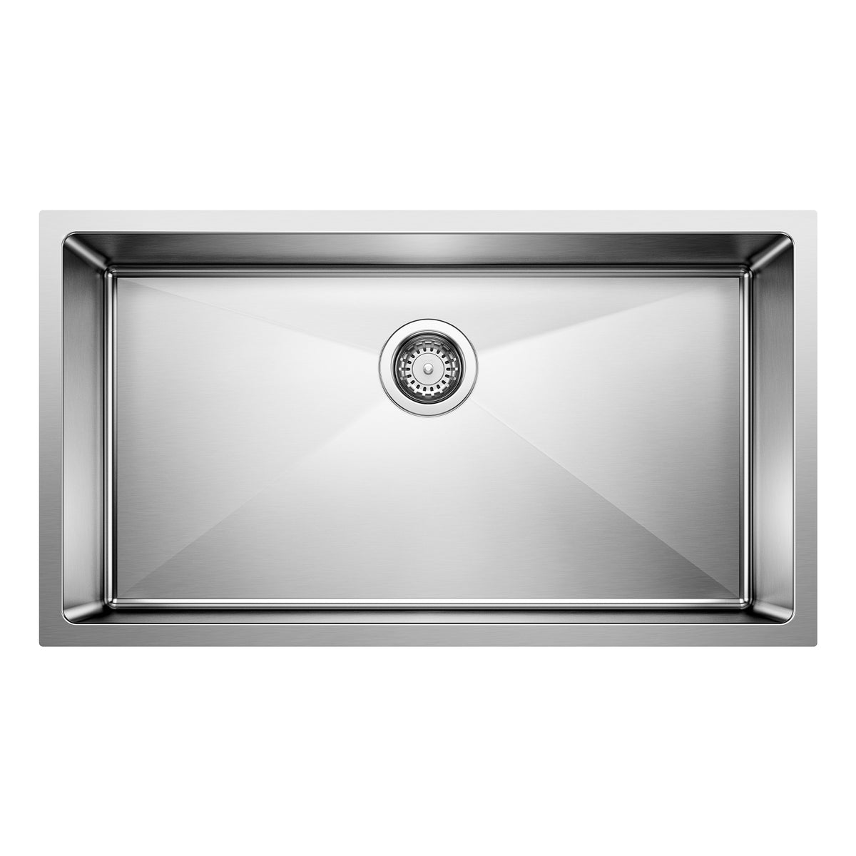 Blanco - 401518 - Quatrus R15 32" Super Single Bowl Undermount Stainless Steel Kitchen Sink - Satin Polish