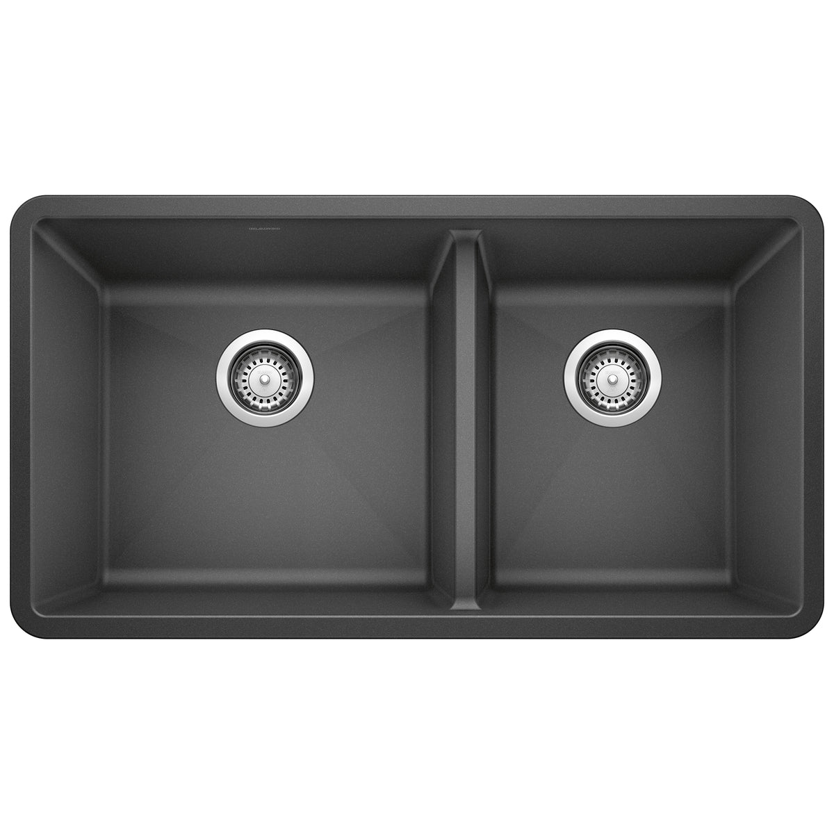 Blanco - 400583 - Precis SILGRANIT 33" 60/40 Double Bowl Undermount Kitchen Sink - Anthracite
