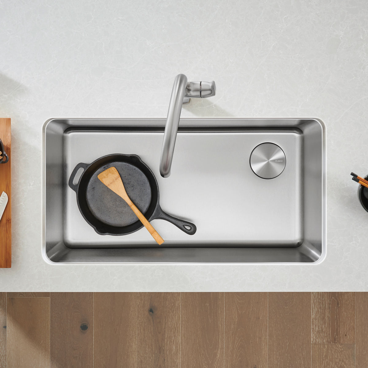 Blanco - 402241 - Formera 32" Single Bowl Undermount Stainless Steel Kitchen Sink - Satin Polish - Beauty Shot 4