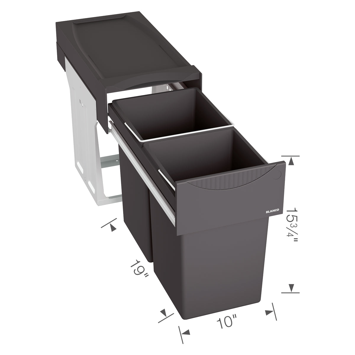 Blanco - 526376 - Botton II Storage System - Black - Dimension Shot