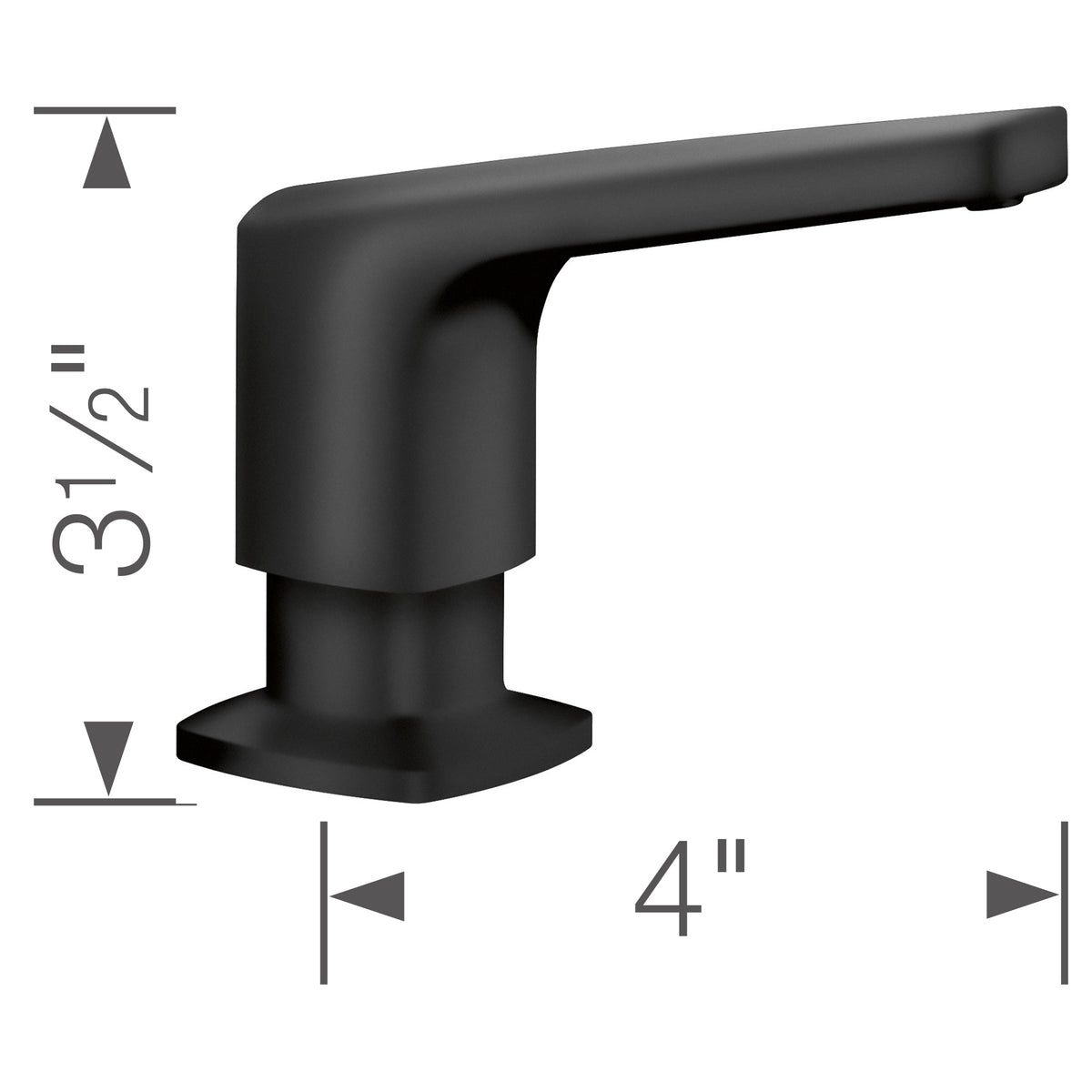 Blanco - 443029 - Rivana Soap Dispenser - Matte Black - Dimension Shot