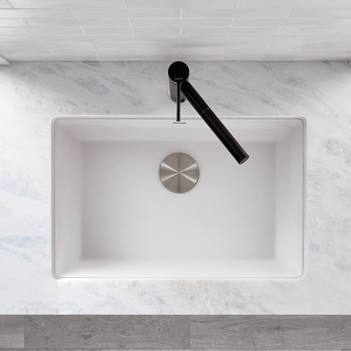 Blanco - 401894 - Precis SILGRANIT 27" Single Bowl Undermount Kitchen Sink - White - Beauty Shot 3