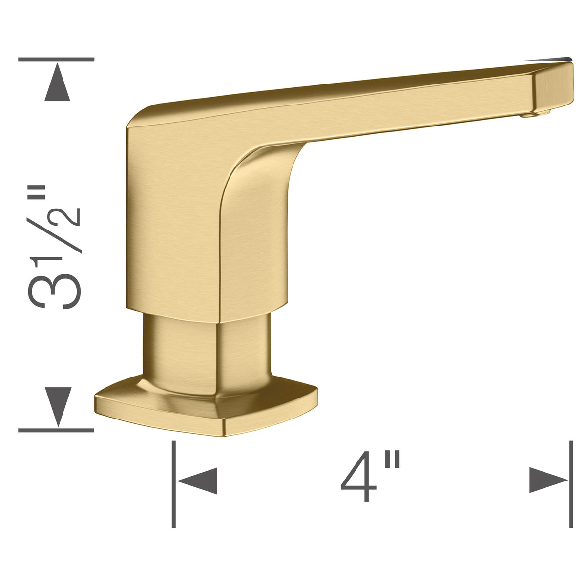 Blanco - 442988 - Rivana Soap Dispenser - Satin Gold - Dimension Shot