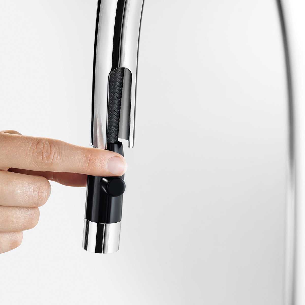 Blanco - 526398 - Urbena Pull-Down Dual-Spray Kitchen Faucet - Chrome/Coal Black - Beauty Shot 5