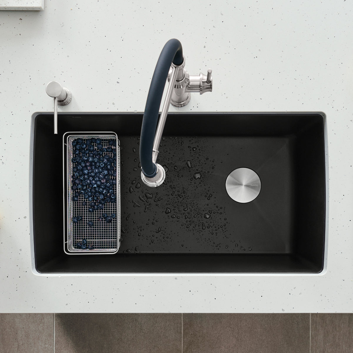 Blanco - 402625 - Diamond SILGRANIT 33" Super Single Undermount Kitchen Sink - Coal Black - Beauty Shot 2