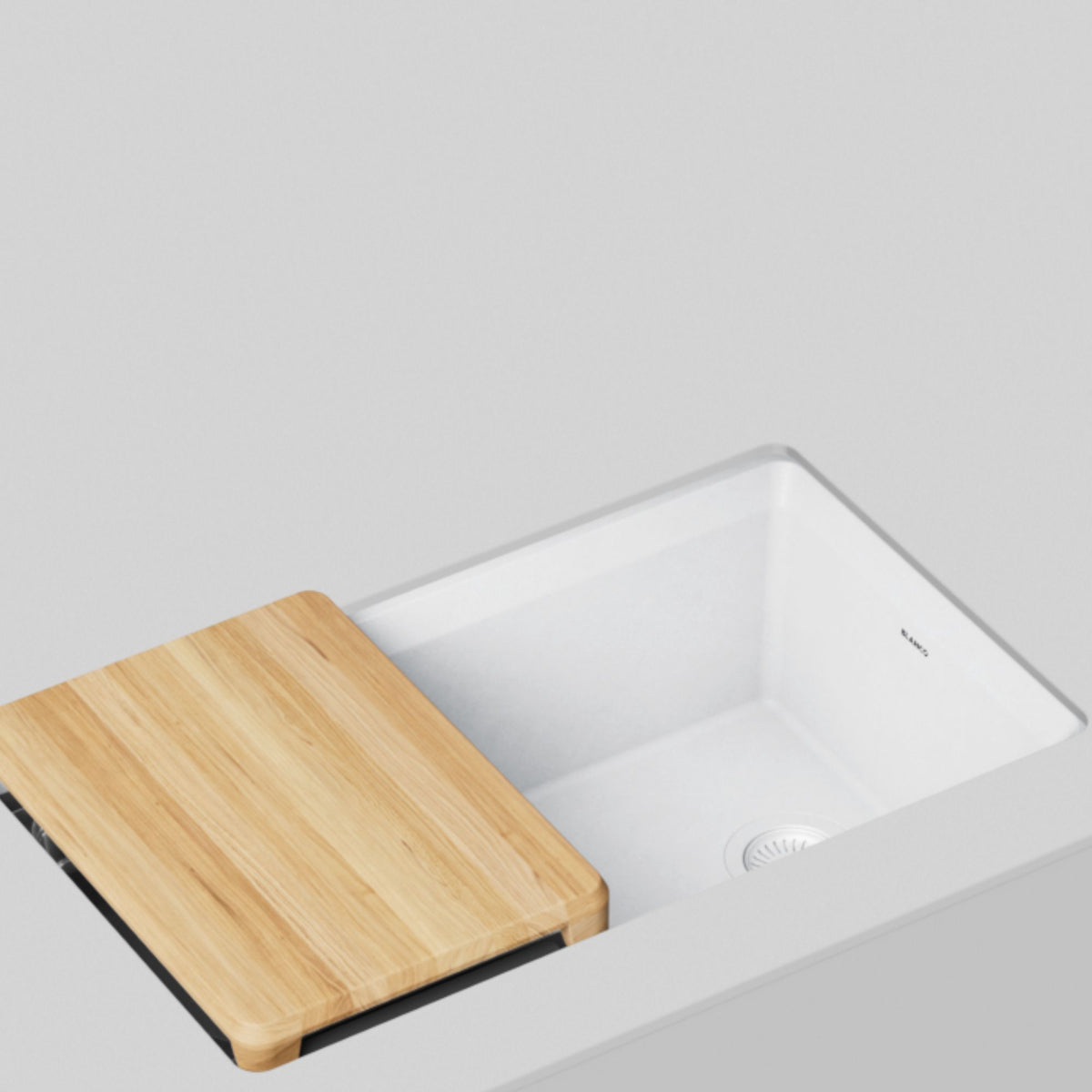 Blanco - 403887 - Inteos SILGRANIT 33" Single Bowl Reversible Undermount Workstation Kitchen Sink - White - Beauty Shot 3