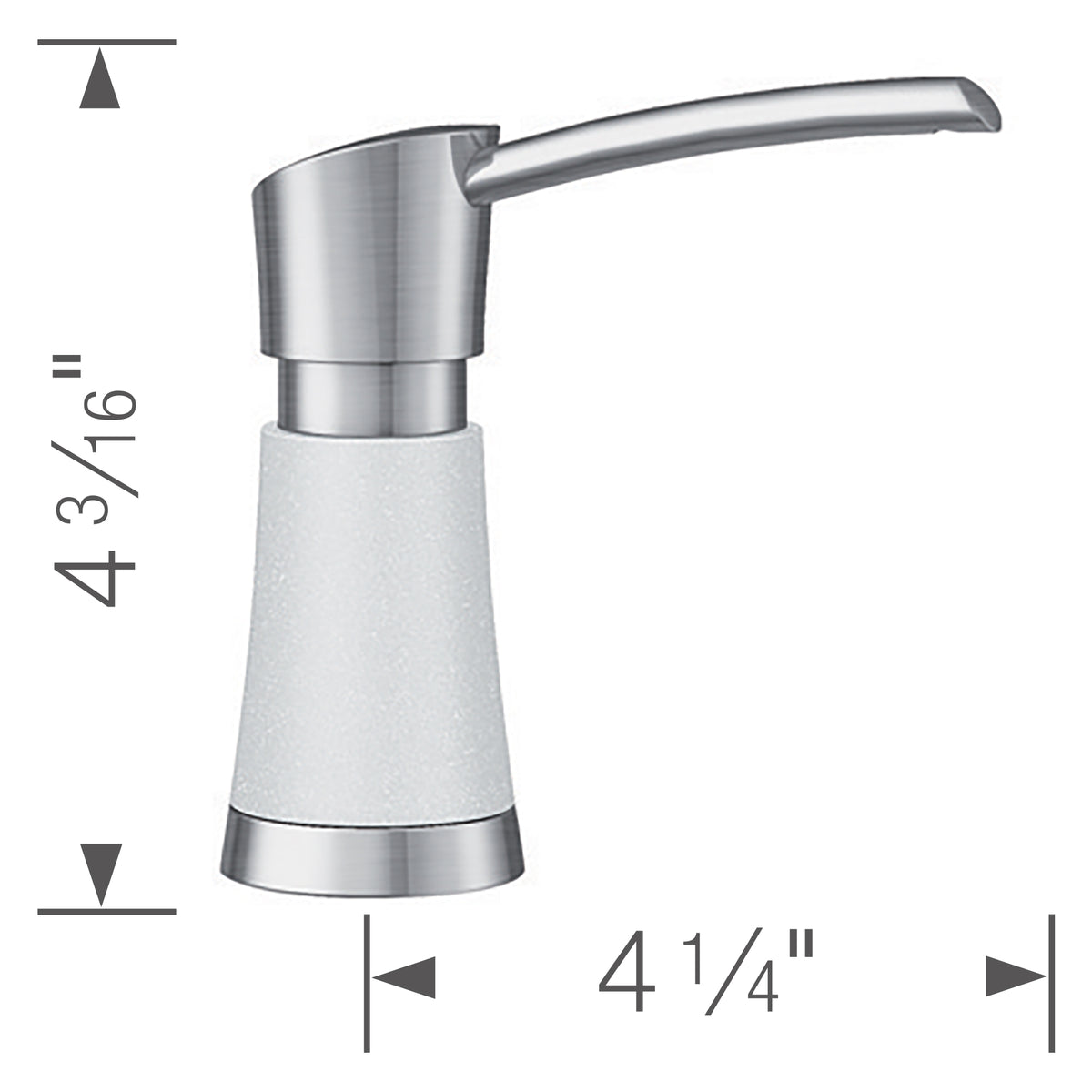 Blanco - 442054 - Artona Soap Dispenser - PVD Steel/White - Dimension Shot