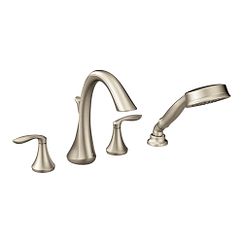 Moen T944 - two-handle roman tub faucet includes hand shower - Brushed Nickel