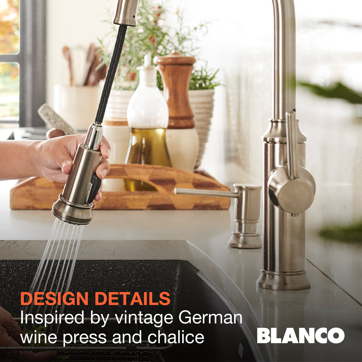 Blanco - 443025 - Empressa Pull-Down Bar Faucet - Matte Black - Infographic