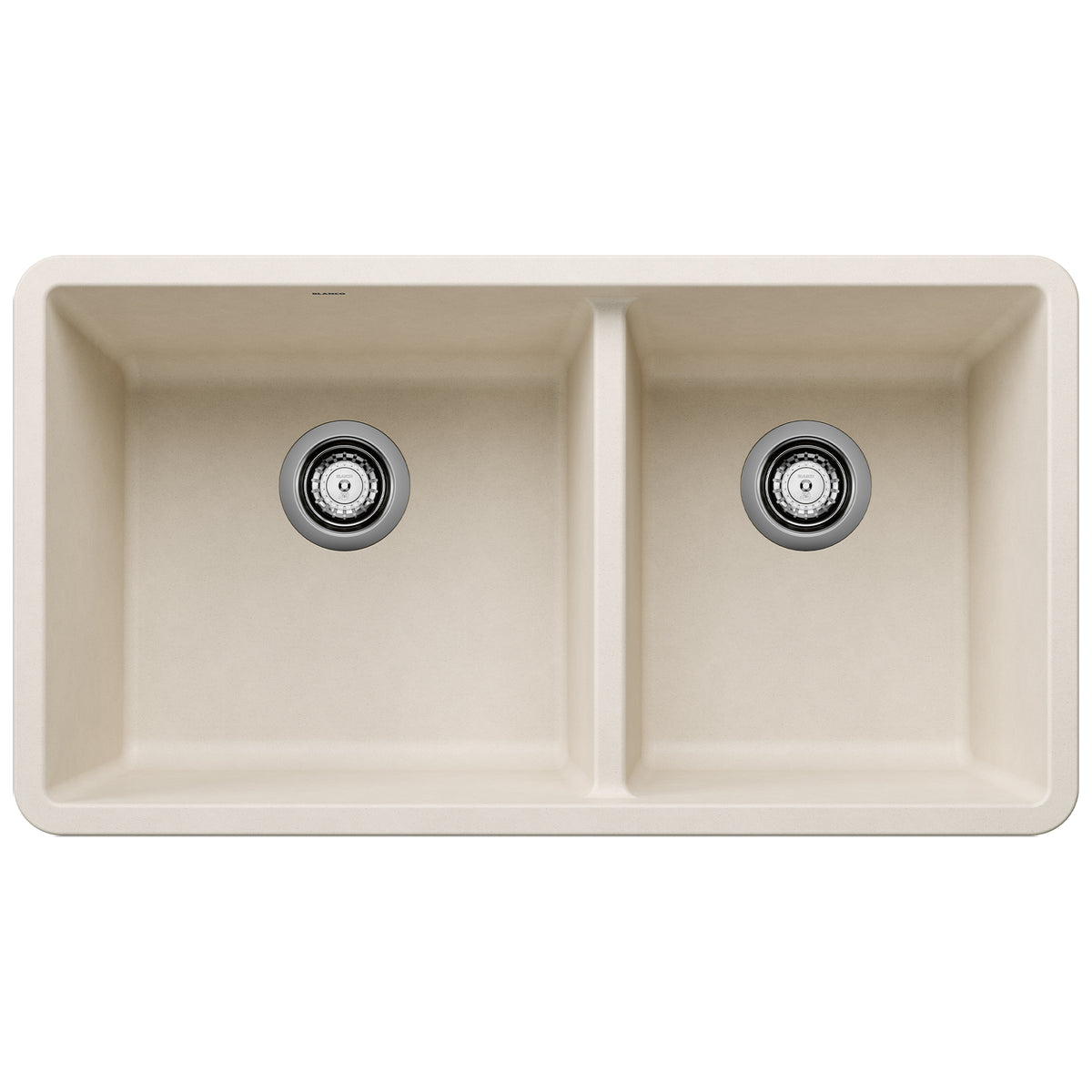 Blanco - 402876 - Precis SILGRANIT 33" 60/40 Double Bowl Undermount Kitchen Sink - Soft White