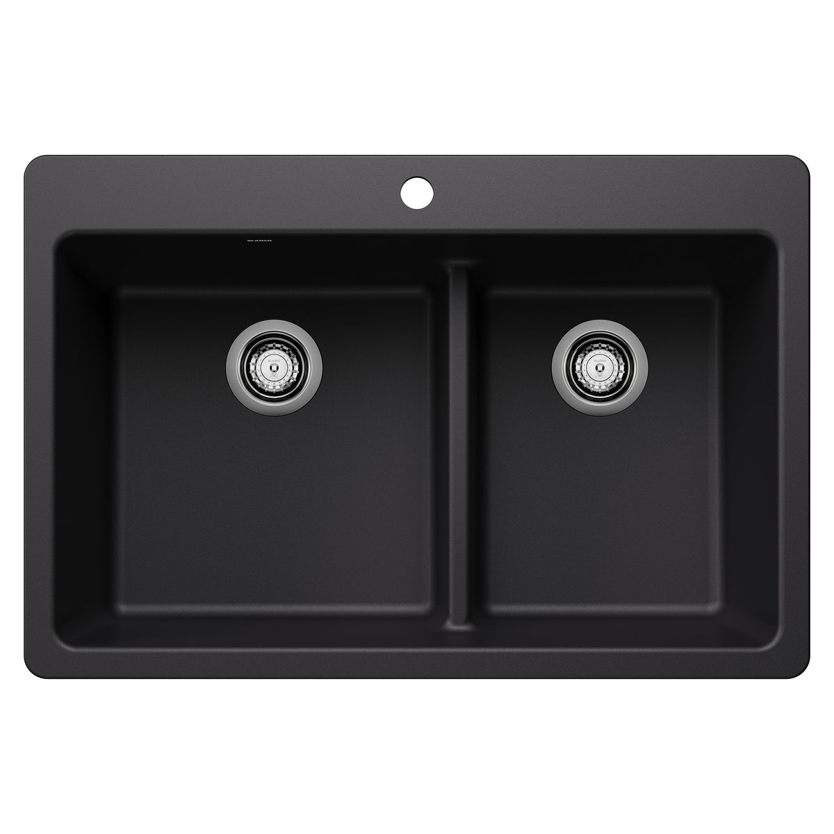 Blanco - 403642 - Liven SILGRANIT 33" 60/40 Double Bowl Dual Mount Kitchen Sink with Low Divide - Coal Black
