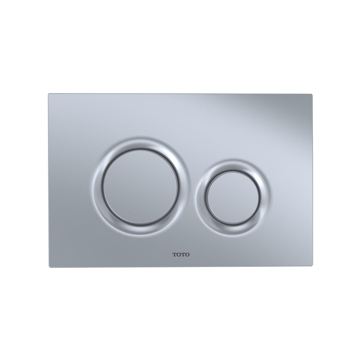 TOTO Dual Flush Round Push Button Plate for Select DuoFit In-Wall Tank Unit, Matte Silver - YT930#MS