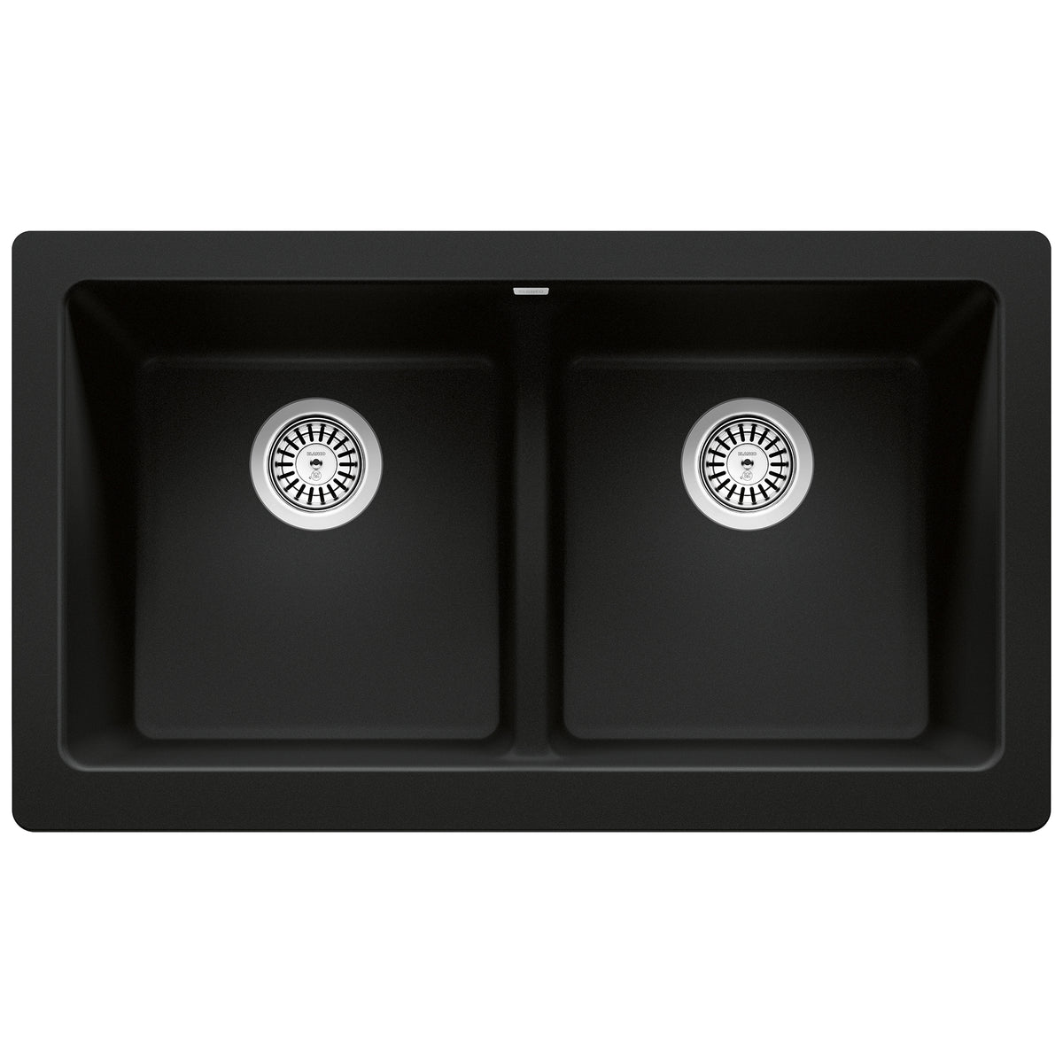 Blanco - 402597 - Vintera SILGRANIT 33" Double Bowl Apron-Front Farmhouse Sink - Coal Black - Overview Shot 2