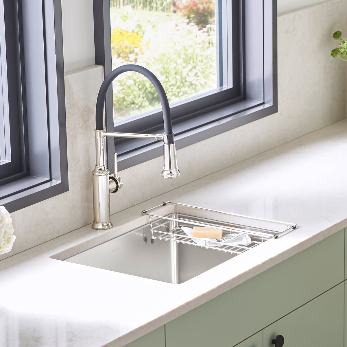 Blanco - 401802 - Quatrus R15 25" Single Bowl Dual Mount Stainless Steel Laundry Sink - Satin Polish - Beauty Shot 6