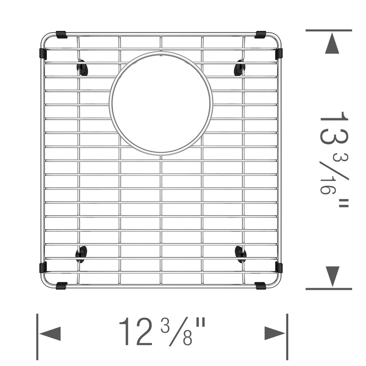 Blanco - 239955 - Stainless Steel Sink Grid for Vintera 50/50 Sink - Dimension Shot