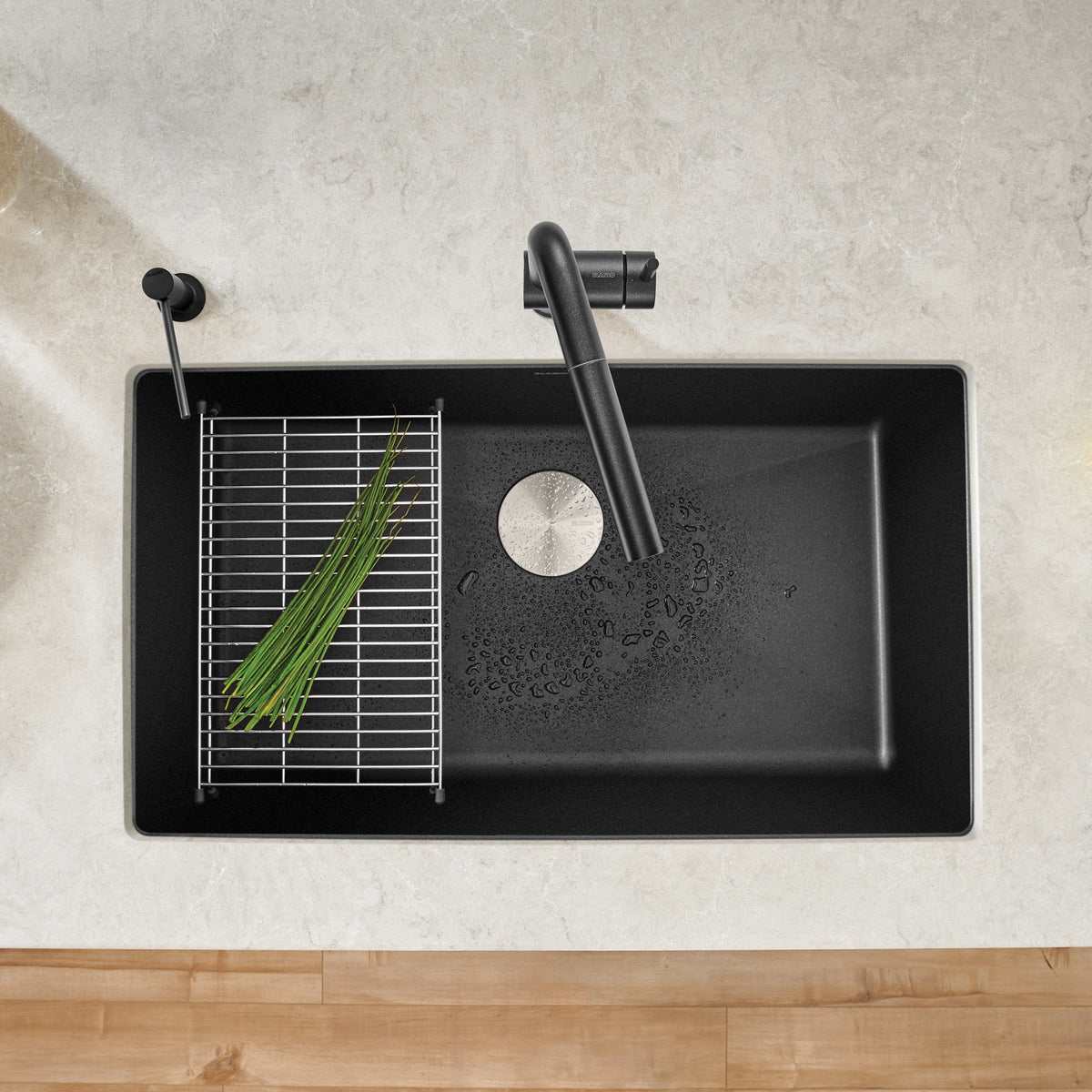 Blanco - 400890 - Precis SILGRANIT 32" Super Single Undermount Kitchen Sink - Anthracite - Beauty Shot 2