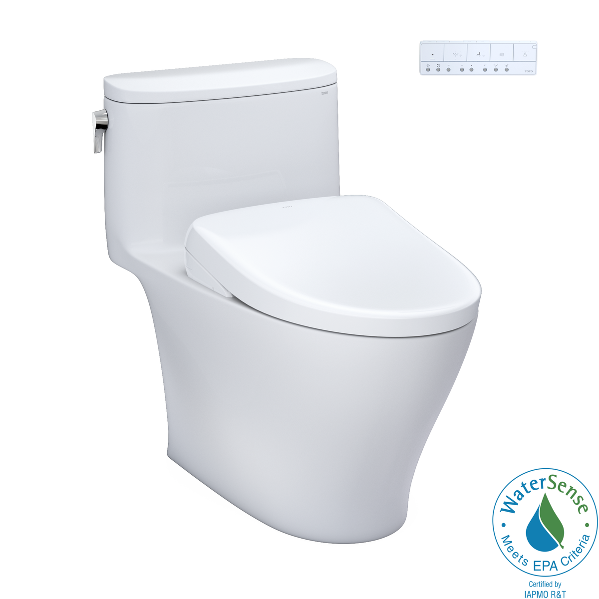 TOTO WASHLET+ Nexus One-Piece Elongated 1.28 GPF Toilet with S7 Contemporary Bidet Seat, Cotton White - MW6424726CEFG#01