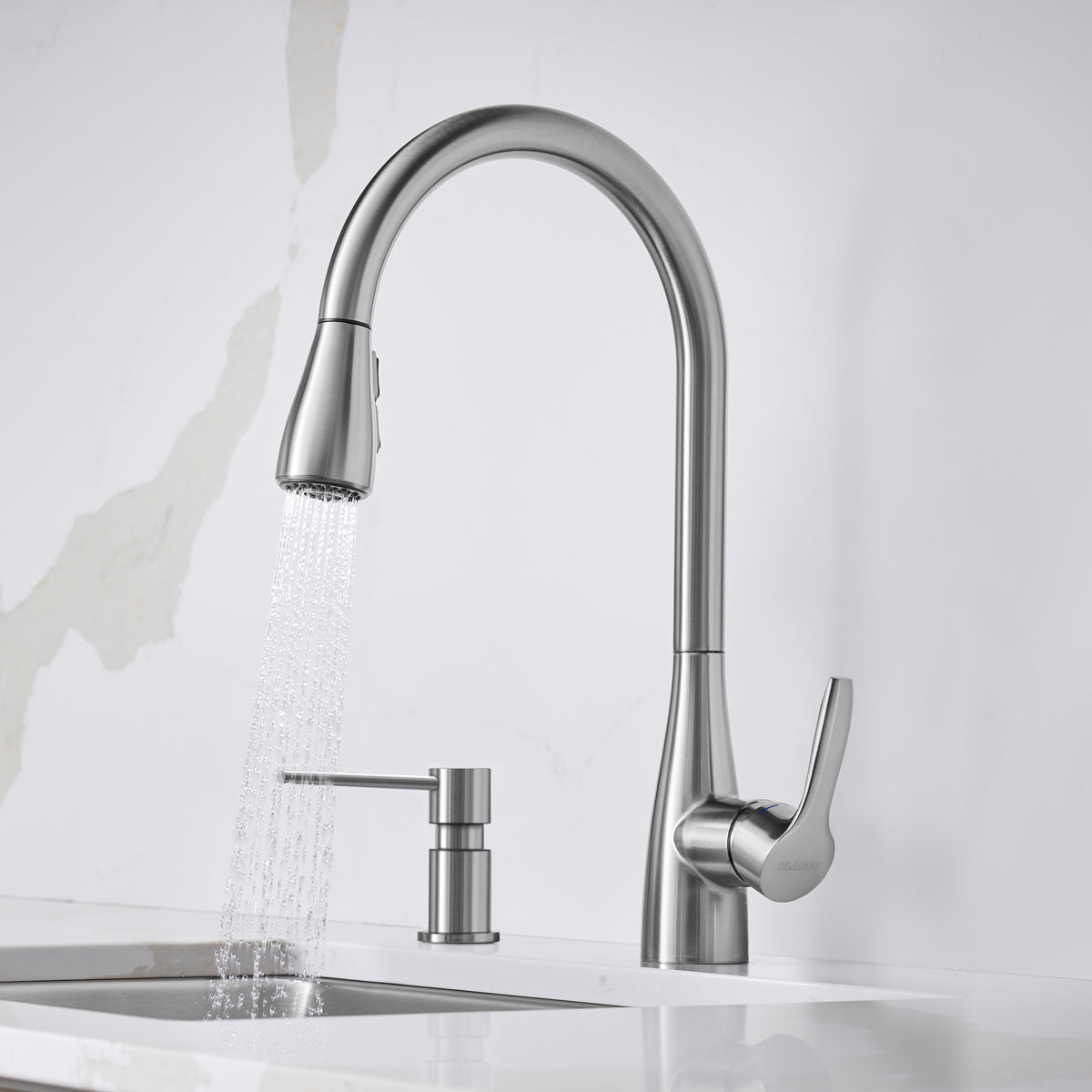 Blanco - 442208 - Atura Pull-Down Dual-Spray Kitchen Faucet - PVD Steel - Beauty Shot 3