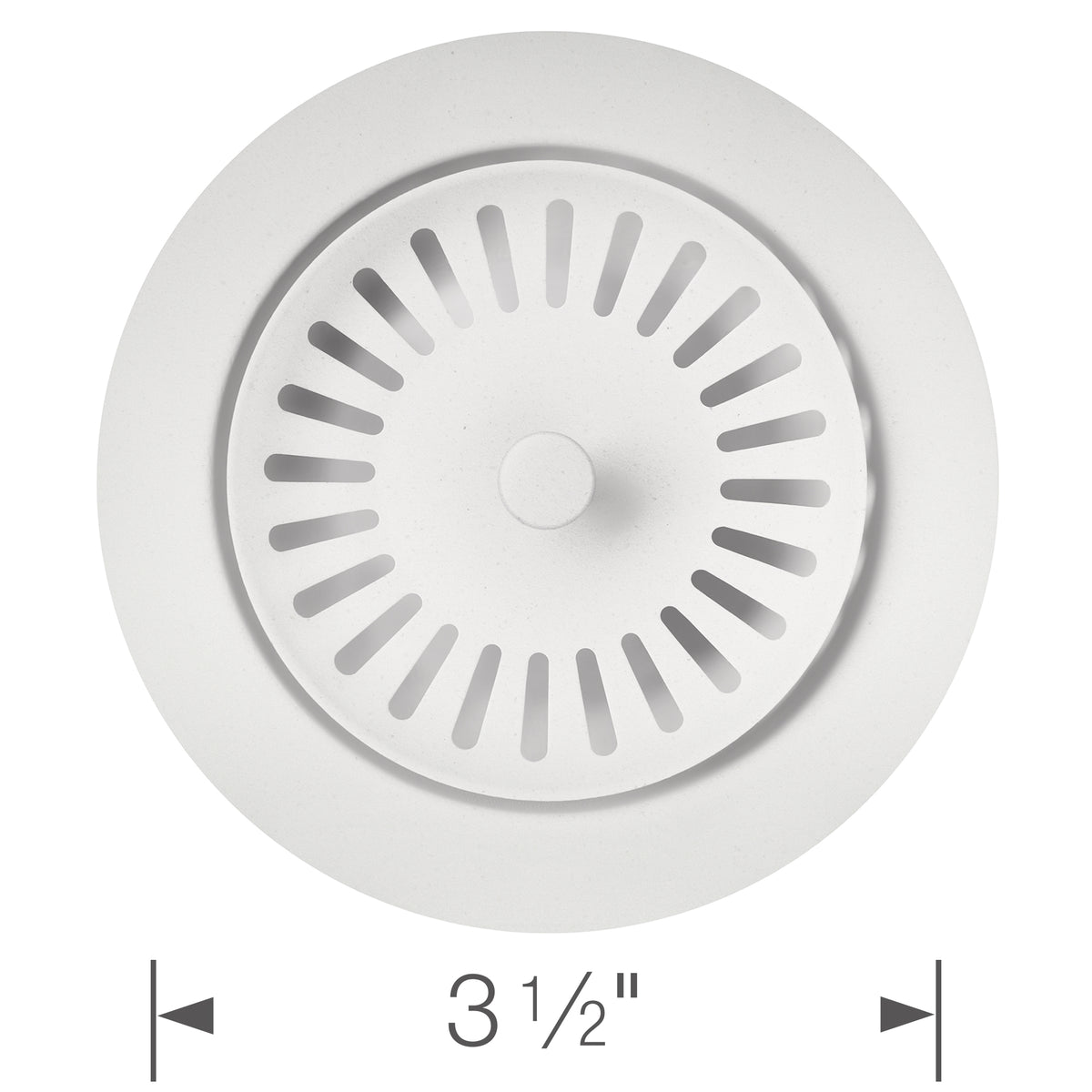Blanco - 240328 - Color-Coordinated Metal Disposal Flange - White - Dimension Shot