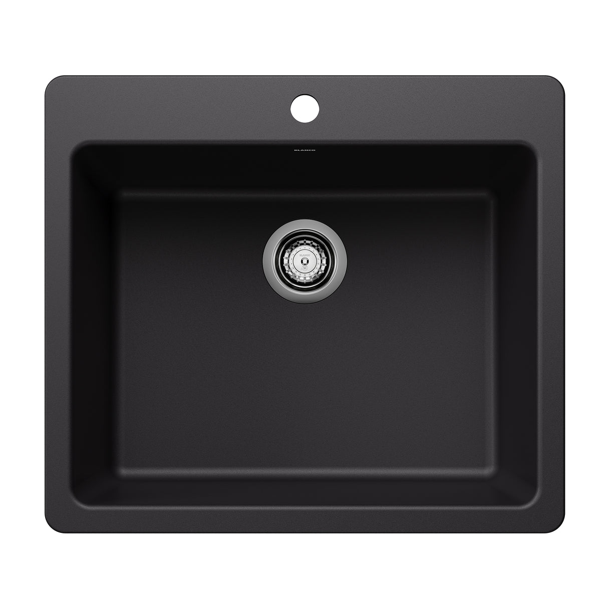 Blanco - 403650 - Liven SILGRANIT 25" Single Bowl Dual Mount Kitchen Sink - Coal Black