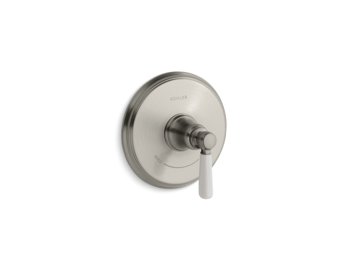 Bancroft Valve trim with White ceramic lever handle for thermostatic valve, requires valve