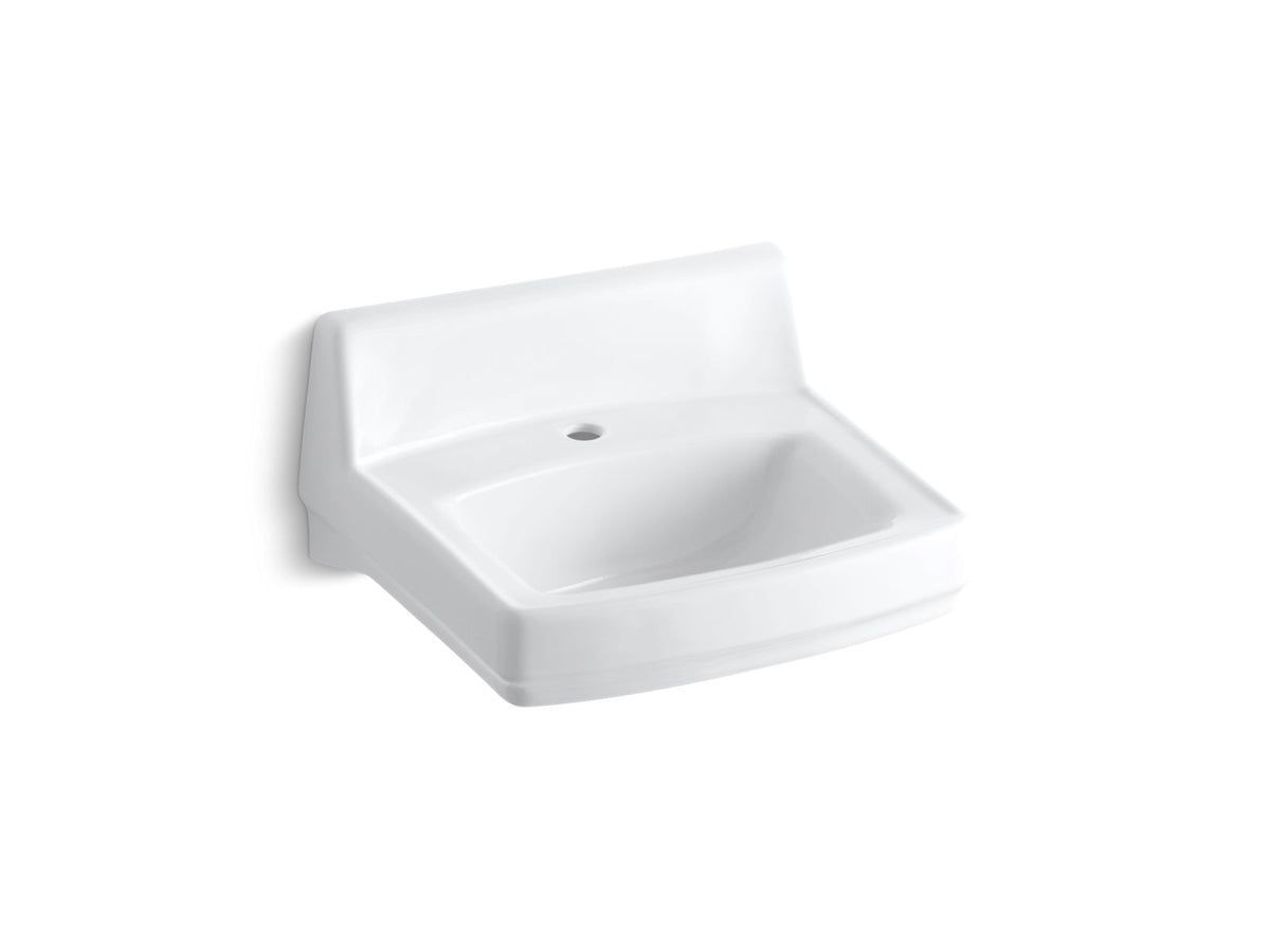 Kohler 2031-0 Greenwich 20-3/4" x 18-1/4" wall-mount/concealed arm carrier bathroom sink with single faucet hole