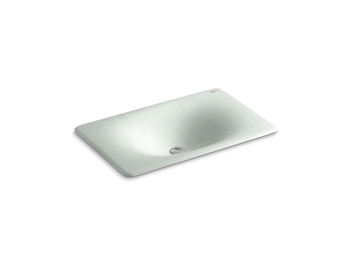 Iron/Tones 24-3/4" square drop-in/undermount bathroom sink, no overflow
