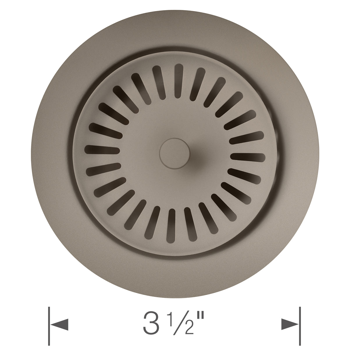Blanco - 240322 - Color-Coordinated Metal Basket Strainer - Truffle - Dimension Shot