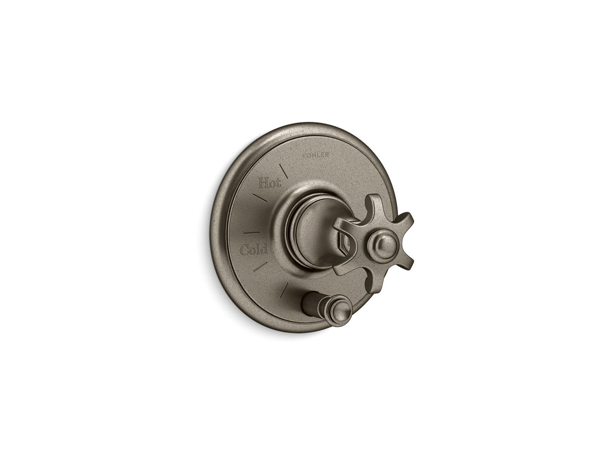 Artifacts Rite-Temp valve trim with push-button diverter and prong handle